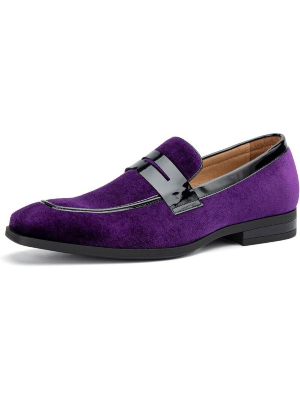 Men's Purple Velvet Tuxedo Classic Slip On Loafers Formal Imported Dress Shoes